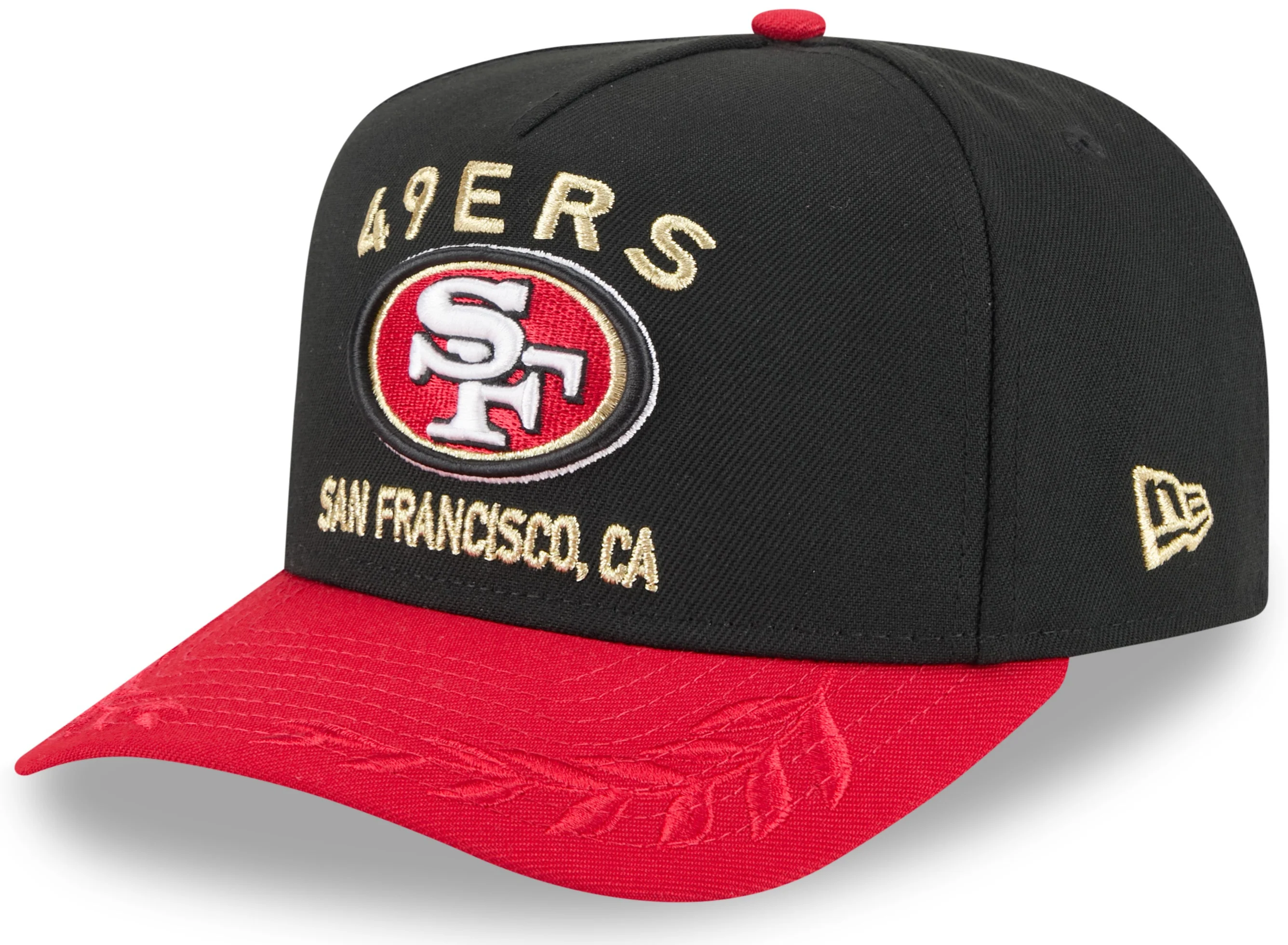 Men's San Francisco 49ers New Era 2025 NFL Draft Black A-Frame 9FIFTY Snapback Adjustable Hat