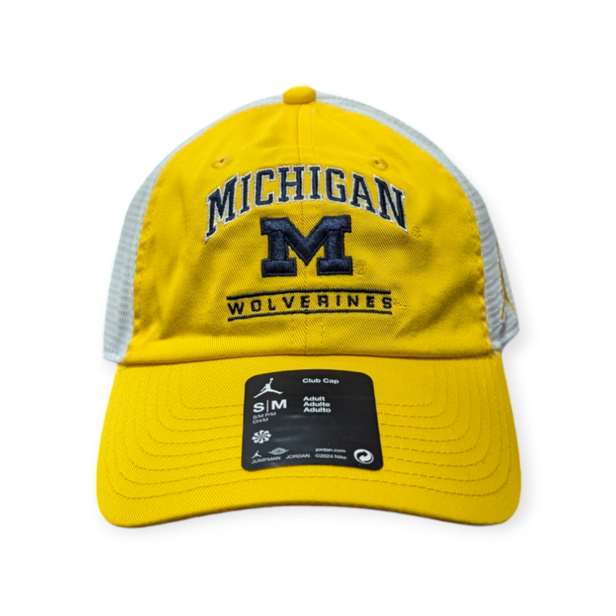Michigan Wolverines Nike Yellow Club Jumpman Unstructured Adjustable Trucker Hat