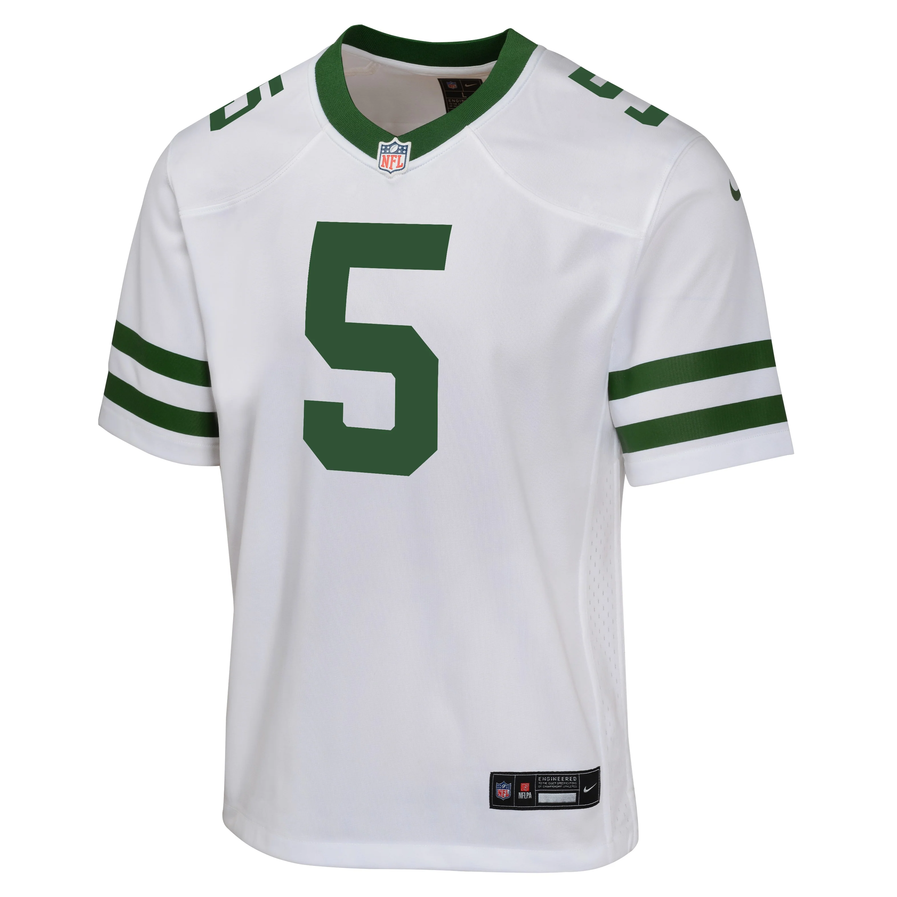 Youth Garrett Wilson New York Jets Nike White Road Game Replica Jersey