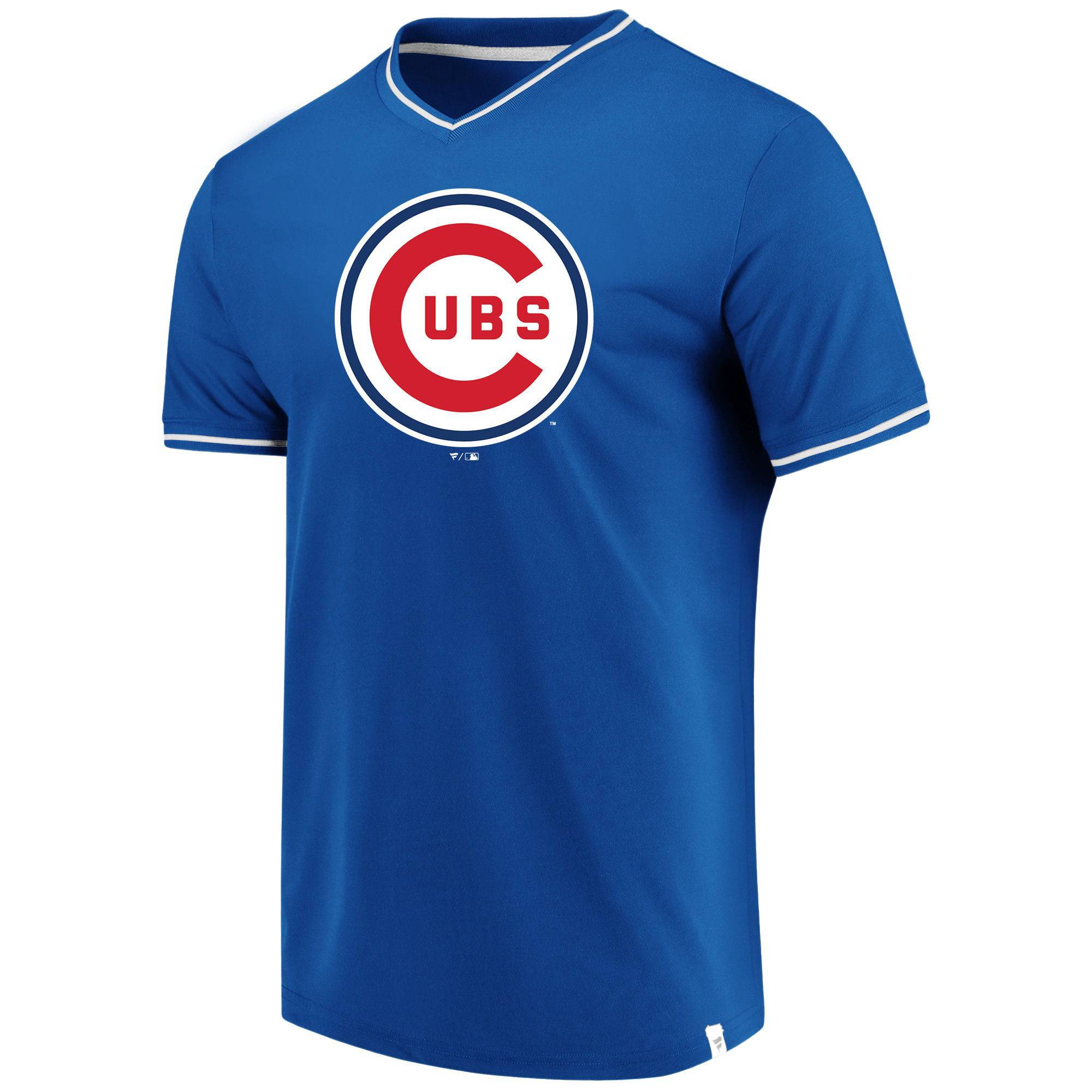 Men's Chicago Cubs Fanatics Branded Royal/White True Classics V-Neck T-Shirt