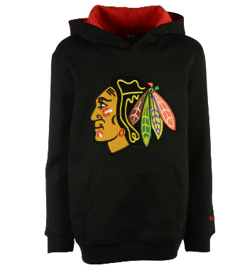 Youth Chicago Blackhawks Sportsman Black Reebok Pullover Hoodie