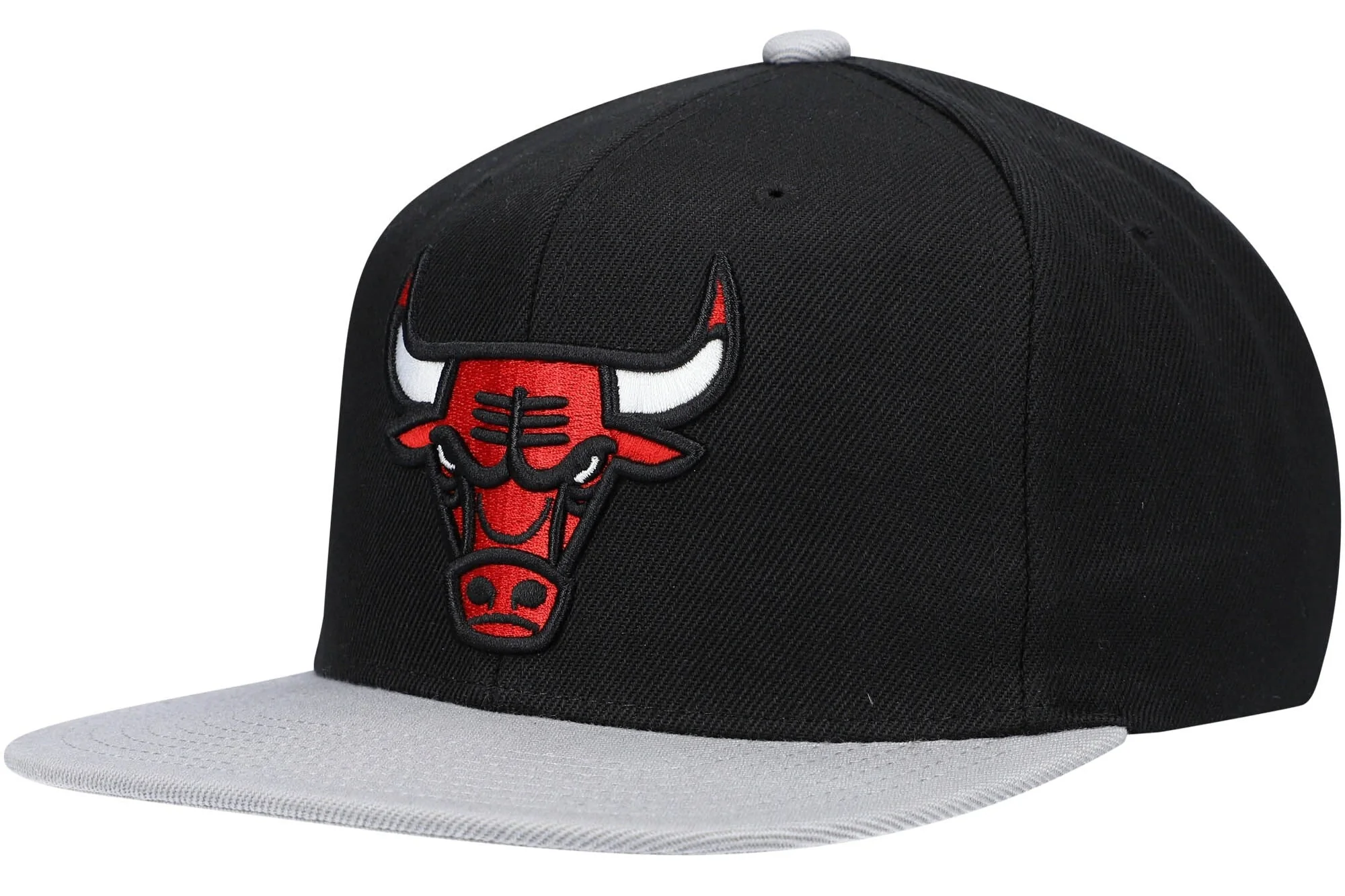 Men's Mitchell & Ness Chicago Bulls Core Black/ Gray Adjustable Snapback Hat