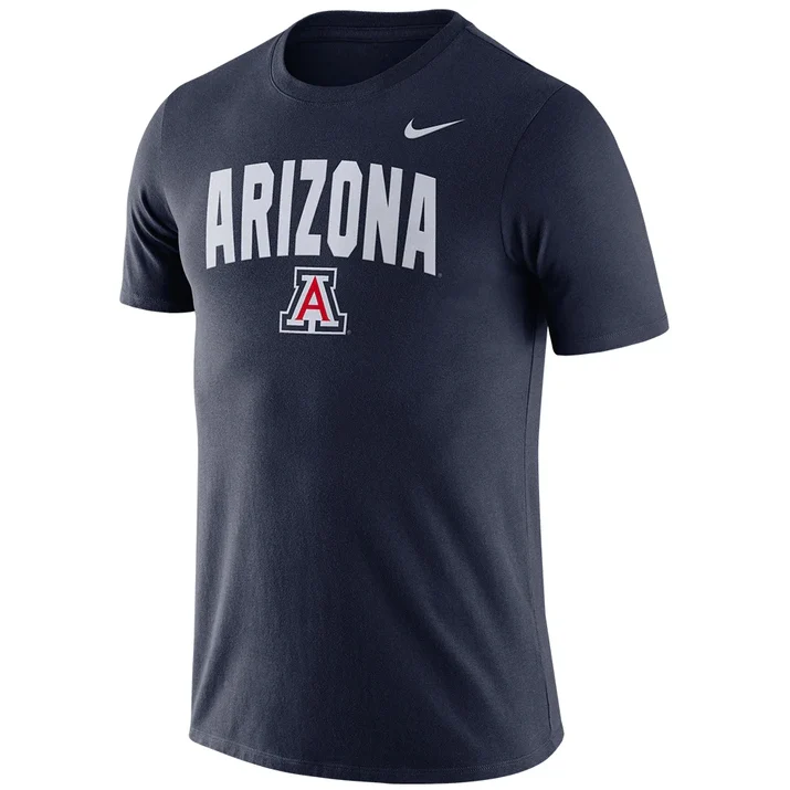 Men's Arizona Wildcats Nike Arch Suede Tee- Navy