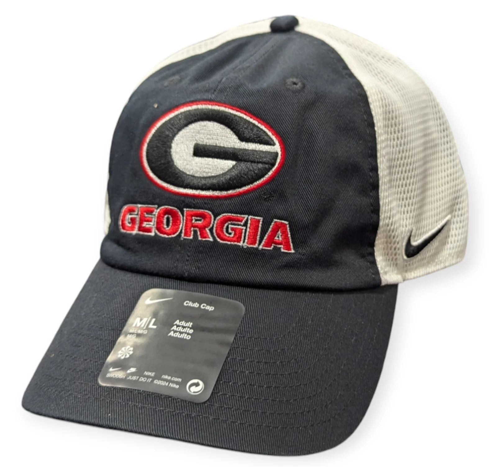 Georgia Bulldogs Nike Black Unstructured Adjustable Trucker Hat