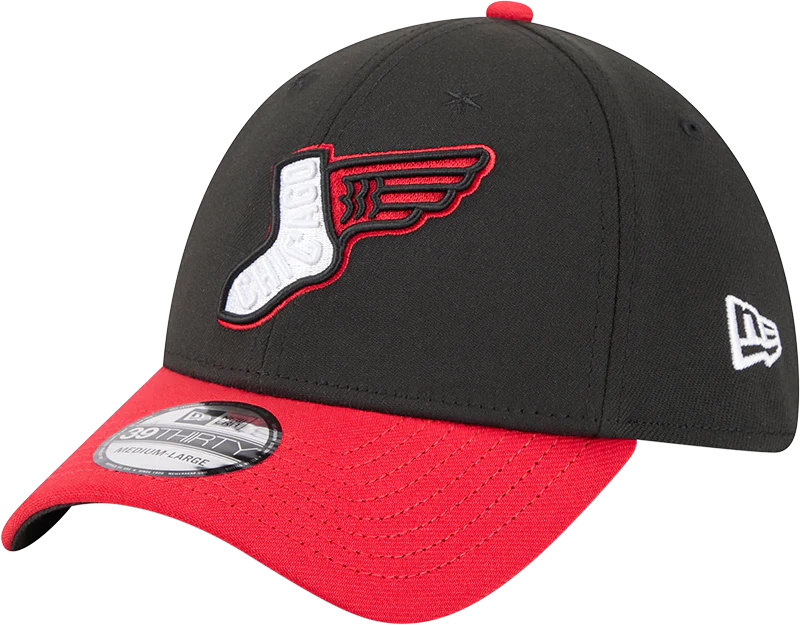 Chicago White Sox 2025 City Connect Alternate Black/Red New Era 39THIRTY Flex Fit Hat