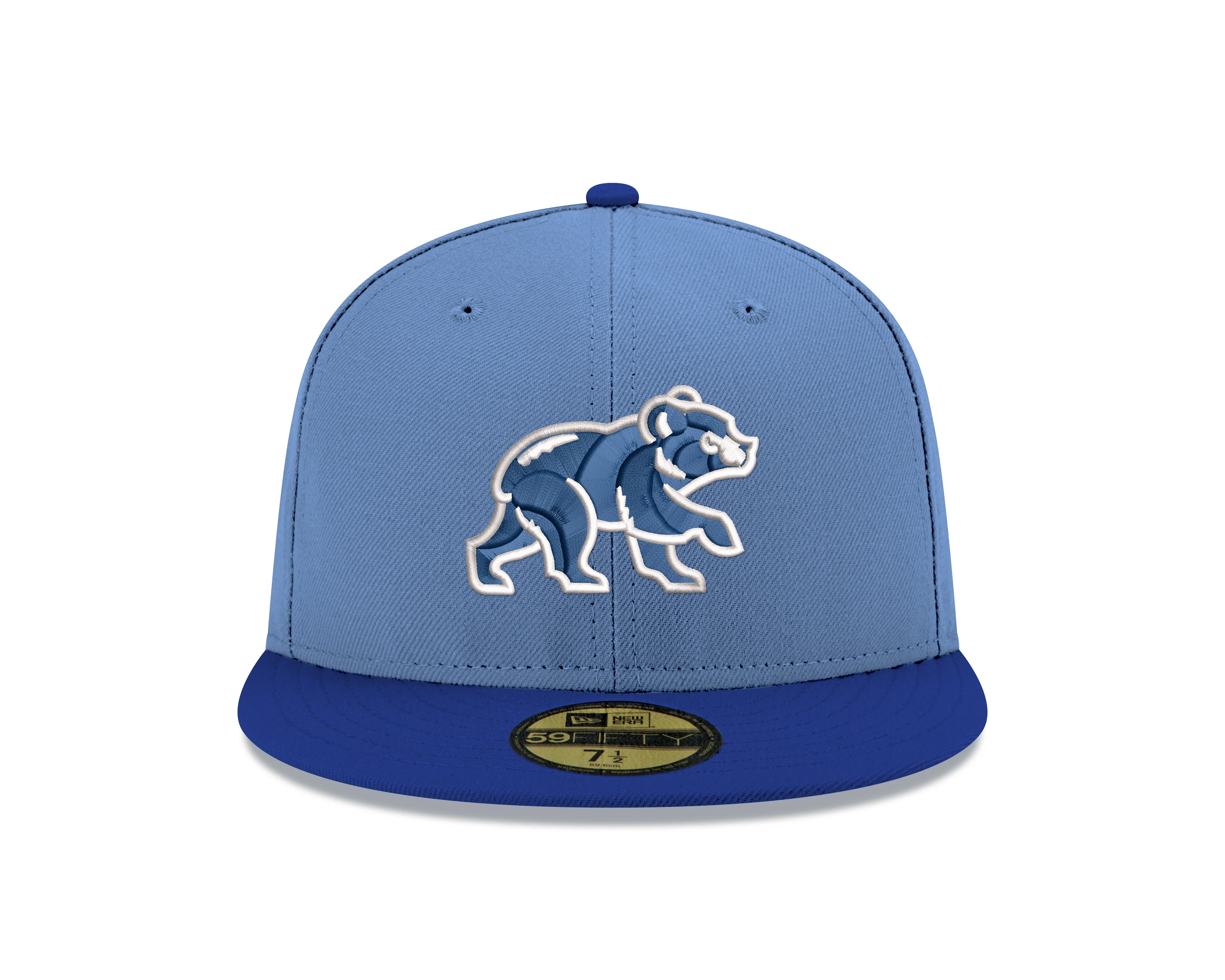 Chicago Cubs Sky Blue/Royal Spring Training Bear New Era 59FIFTY Fitted Hat