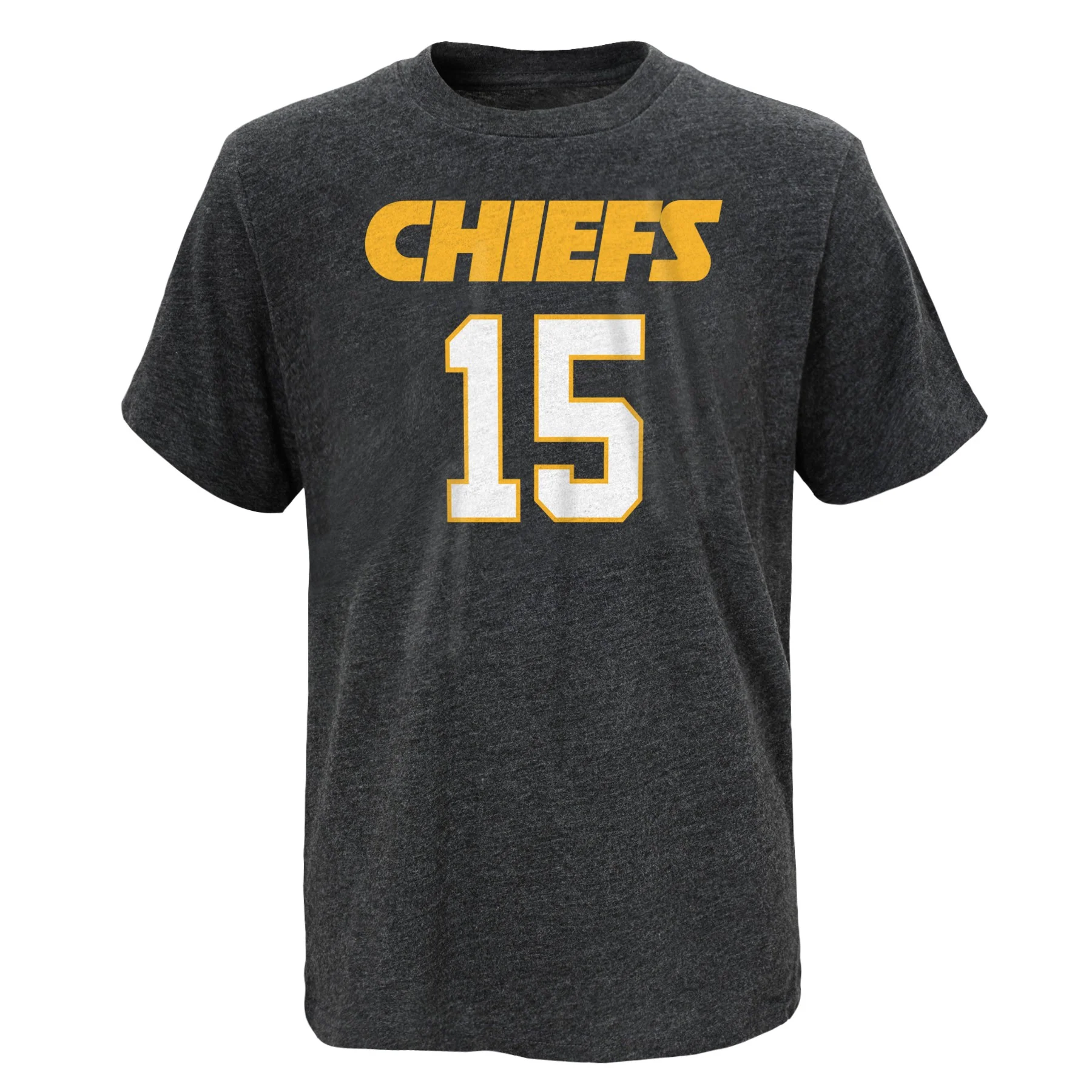 Youth Kansas City Chiefs Patrick Mahomes Heather Gray Mainliner Player Name & Number T-Shirt