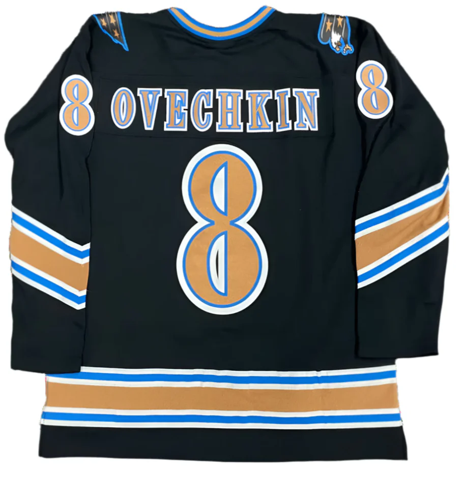 Men's Washington Capitals Alexander Ovechkin Mitchell & Ness Black 2005-06 Blue Line Player Jersey