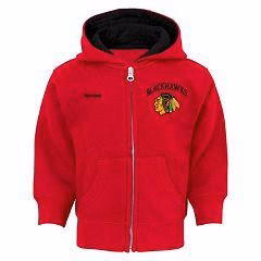 NHL Chicago Blackhawks Toddler Reebok Pledge Red Full Zip Hoodie