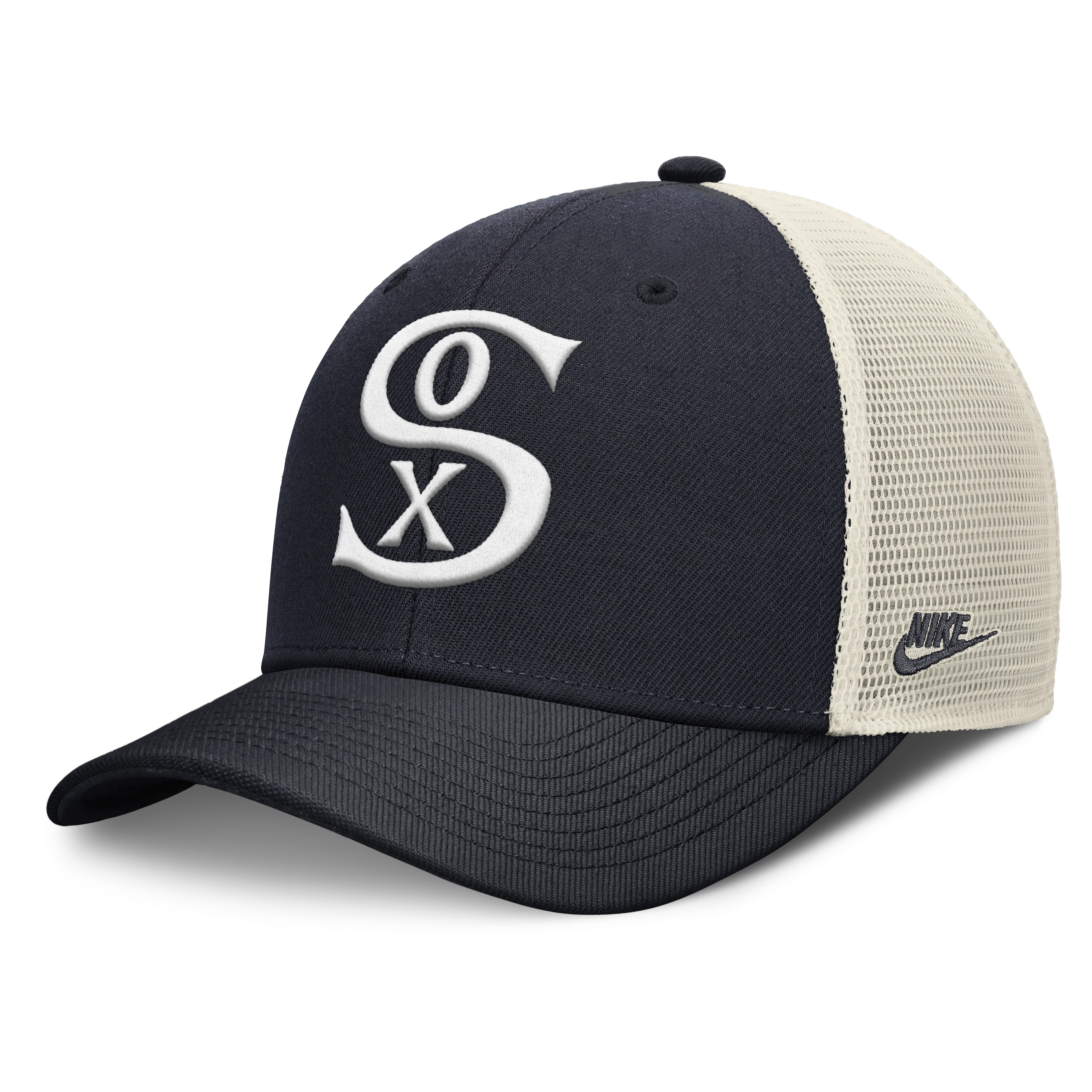 Chicago White Sox Nike Rise Navy Adjustable Snapback Trucker Hat
