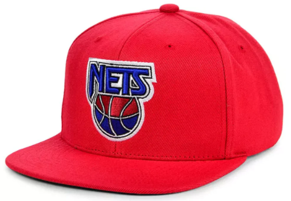 Men's New Jersey Nets Mitchell & Ness Red Basic Core Snapback Hat