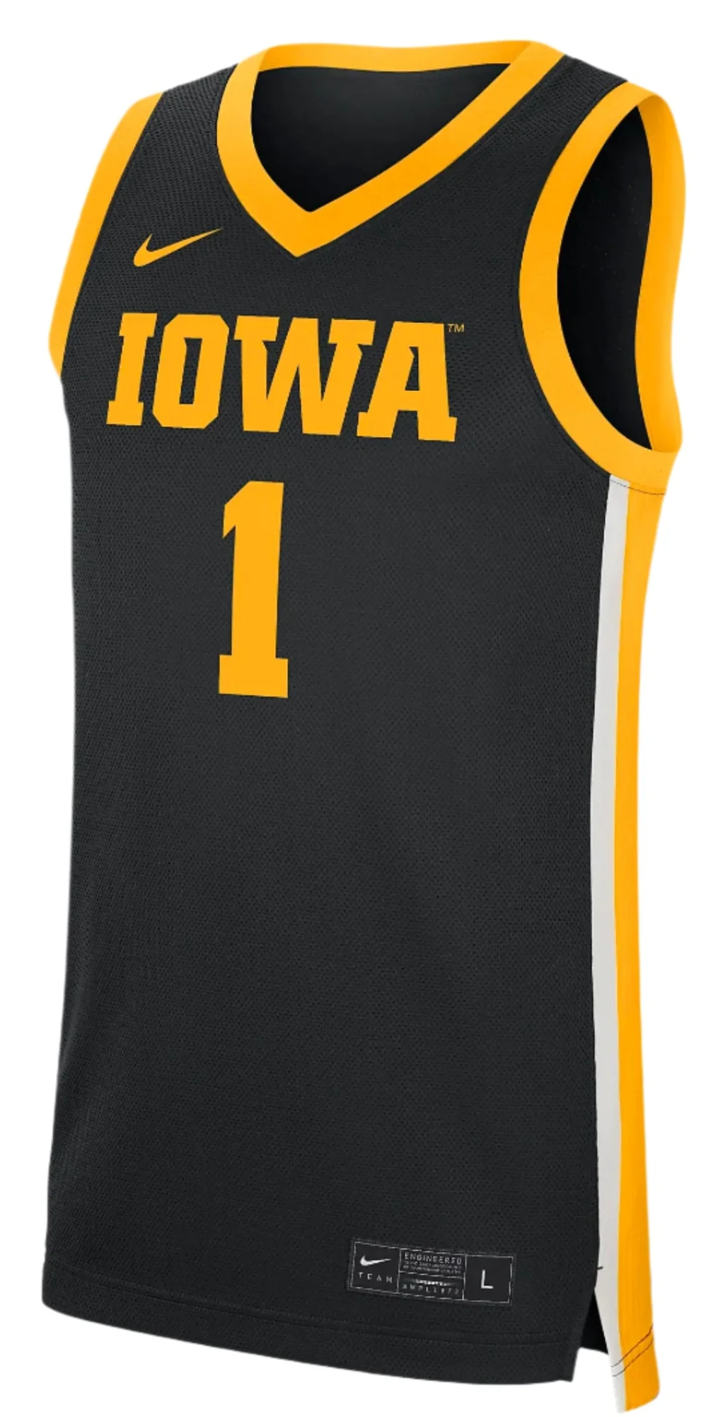 Men's NCAA Iowa Hawkeyes Black #1 Replica Basketball Jersey