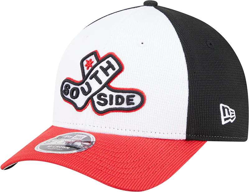 Chicago White Sox New Era Black/Red 2025 City Connect Batting Practice M-Crown 9FORTY Adjustable Hat