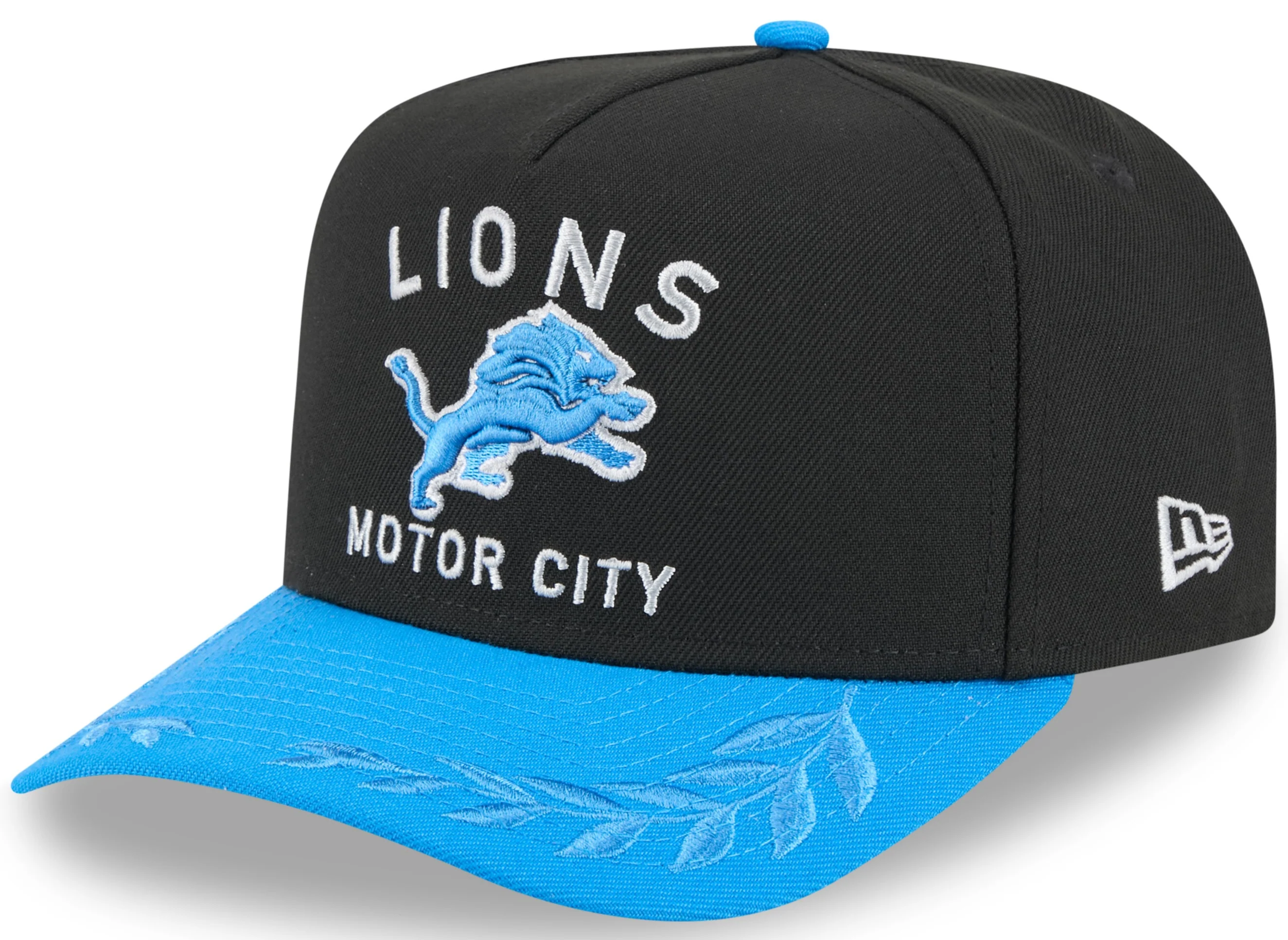 Men's Detroit Lions New Era 2025 NFL Draft Black A-Frame 9FIFTY Snapback Adjustable Hat