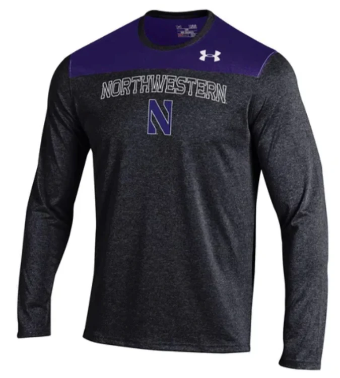 Men's Northwestern Wildcats Under Armour Foundation Long Sleeve Tech Tee