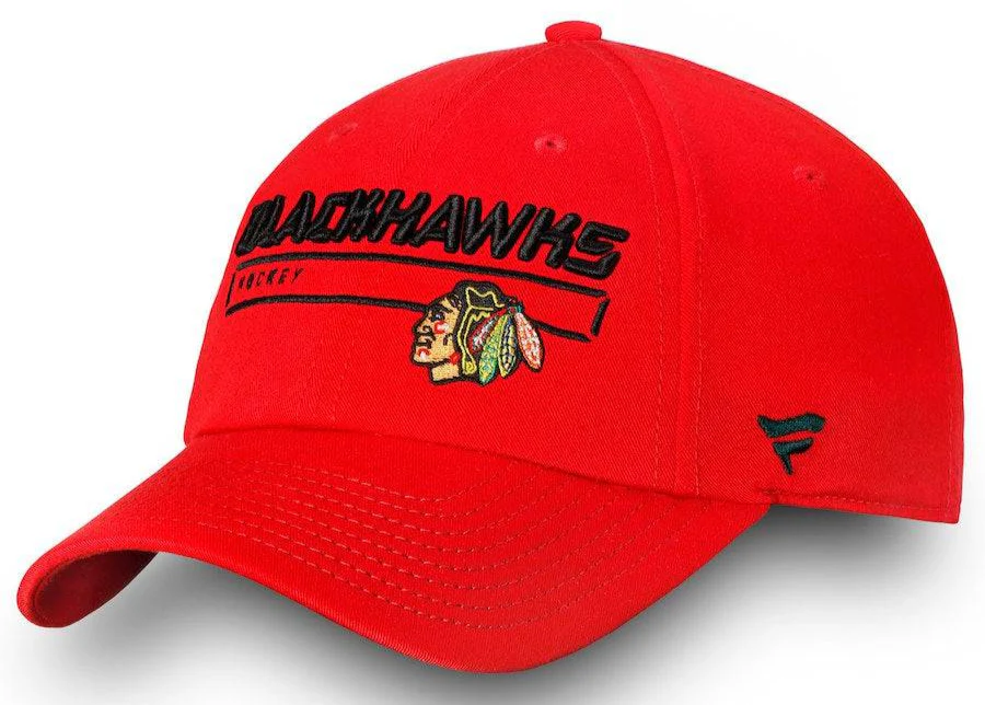 Men's Chicago Blackhawks Fanatics Branded Red Authentic Pro Rinkside Fundamental Adjustable Hat