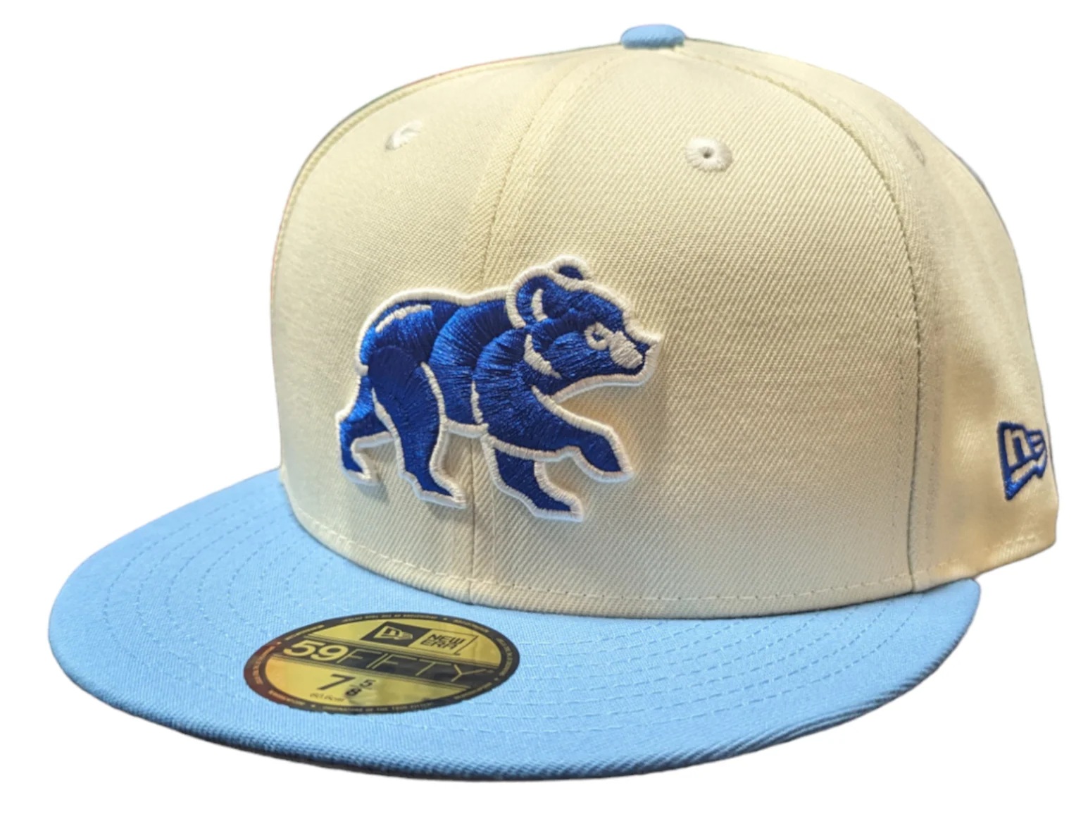 Chicago Cubs Chrome/Sky Blue Spring Training Bear New Era 59FIFTY Fitted Hat
