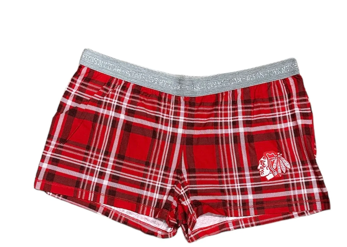 Chicago Blackhawks Womens Red Formation Plaid Shorts by Concepts Sports