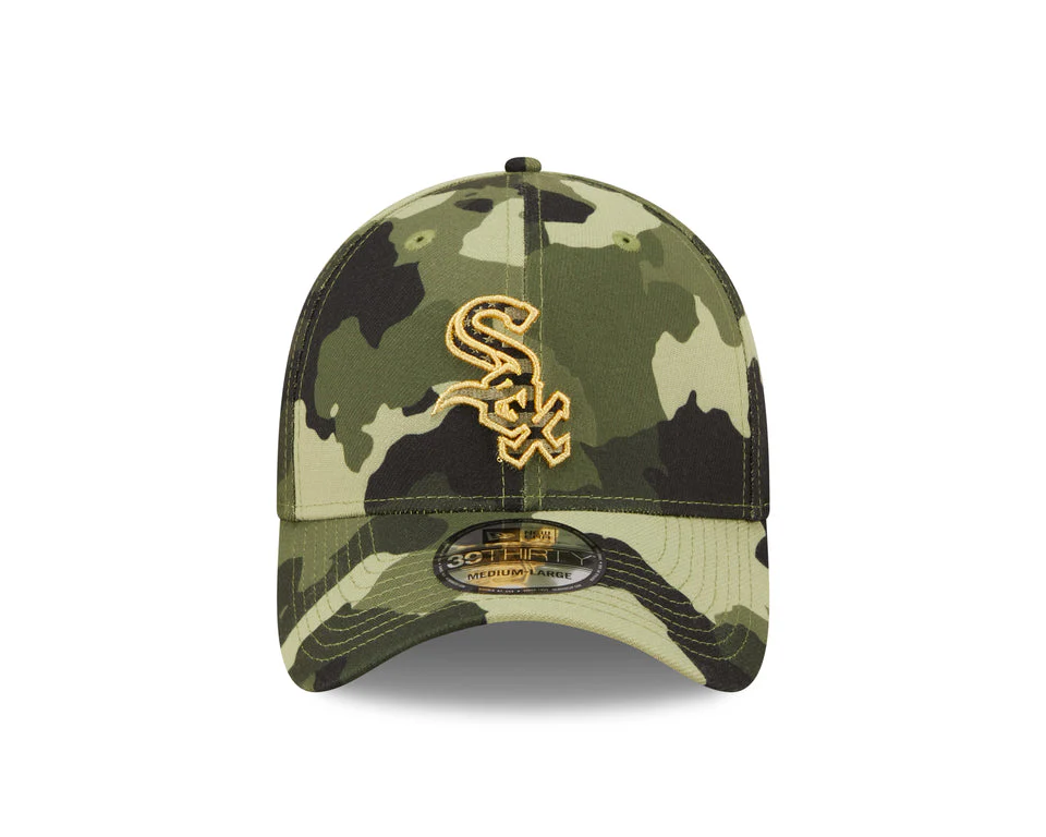 Men's Chicago White Sox New Era Camo 2022 Armed Forces Day 39THIRTY Flex Hat