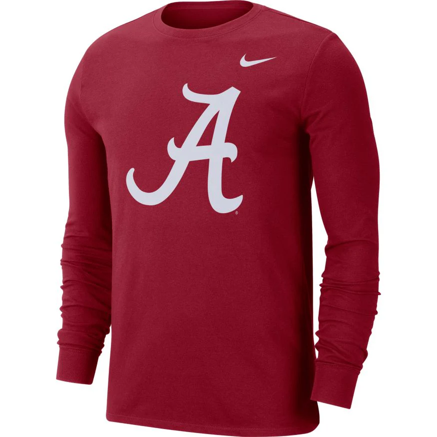 Men's Alabama Crimson Tide Long Sleeve Crimson College Nike Dri-Fit Tee