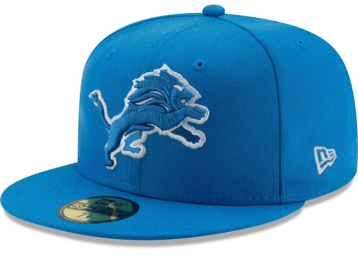 Men's Detroit Lions New Era Honolulu Blue Basic 23 59FIFTY Fitted Hat