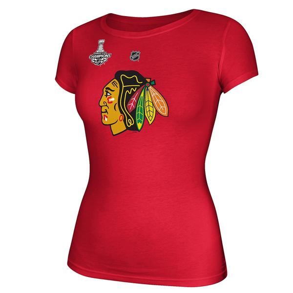 Women's Chicago Blackhawks Jonathan Toews 2015 Stanley Cup Champions Player Tee