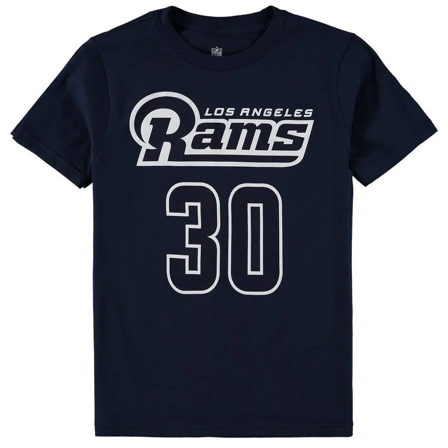 Youth Los Angeles Rams Todd Gurley II Navy Mainliner Name & Number T-Shirt