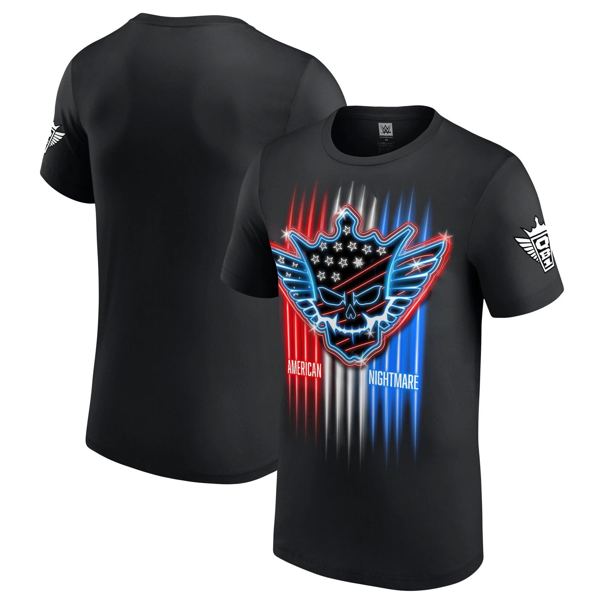 Men's WWE Cody Rhodes Black Neon American Nightmare T-Shirt
