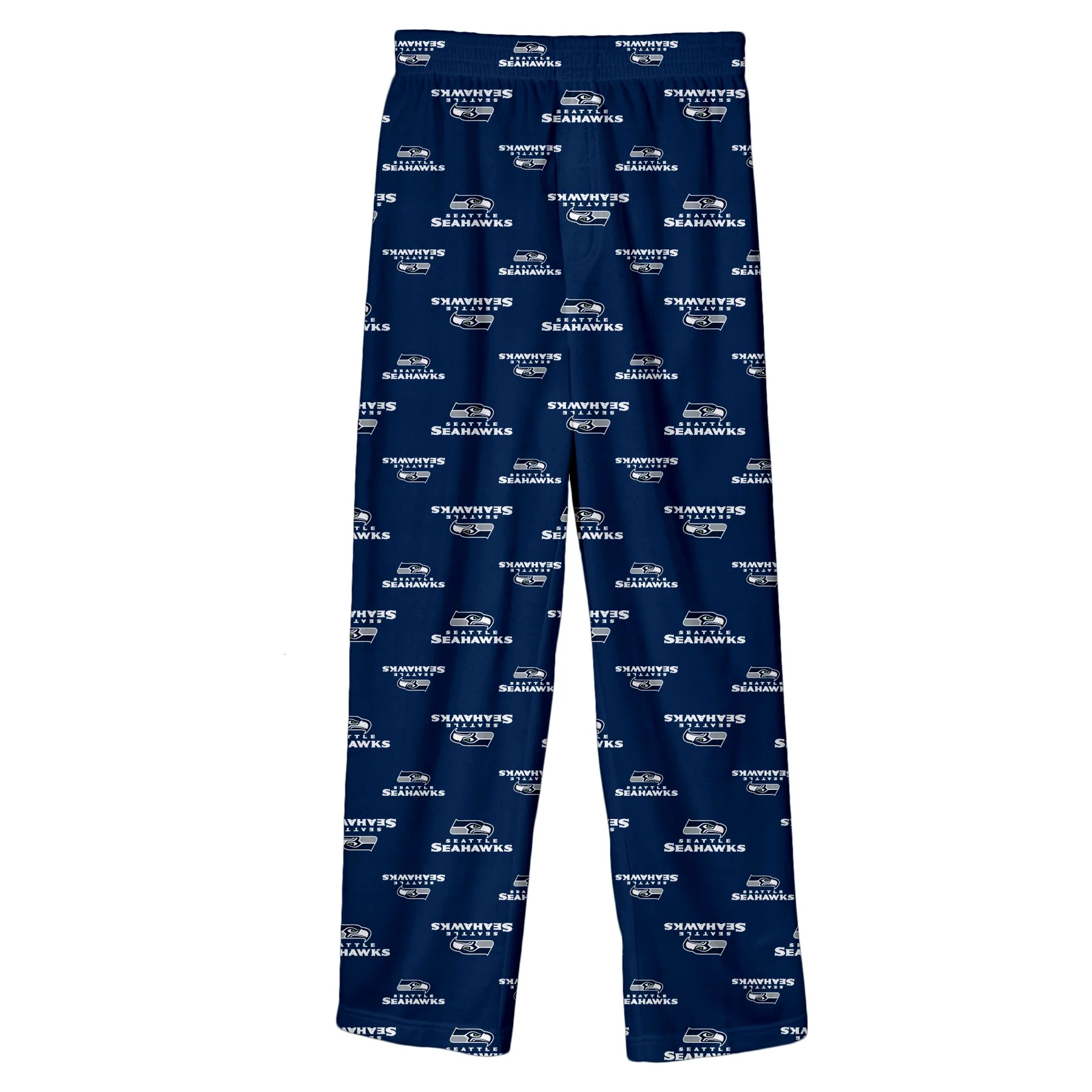 Youth Seattle Seahawks Midnight Navy Allover Logo Flannel Pajama Pants