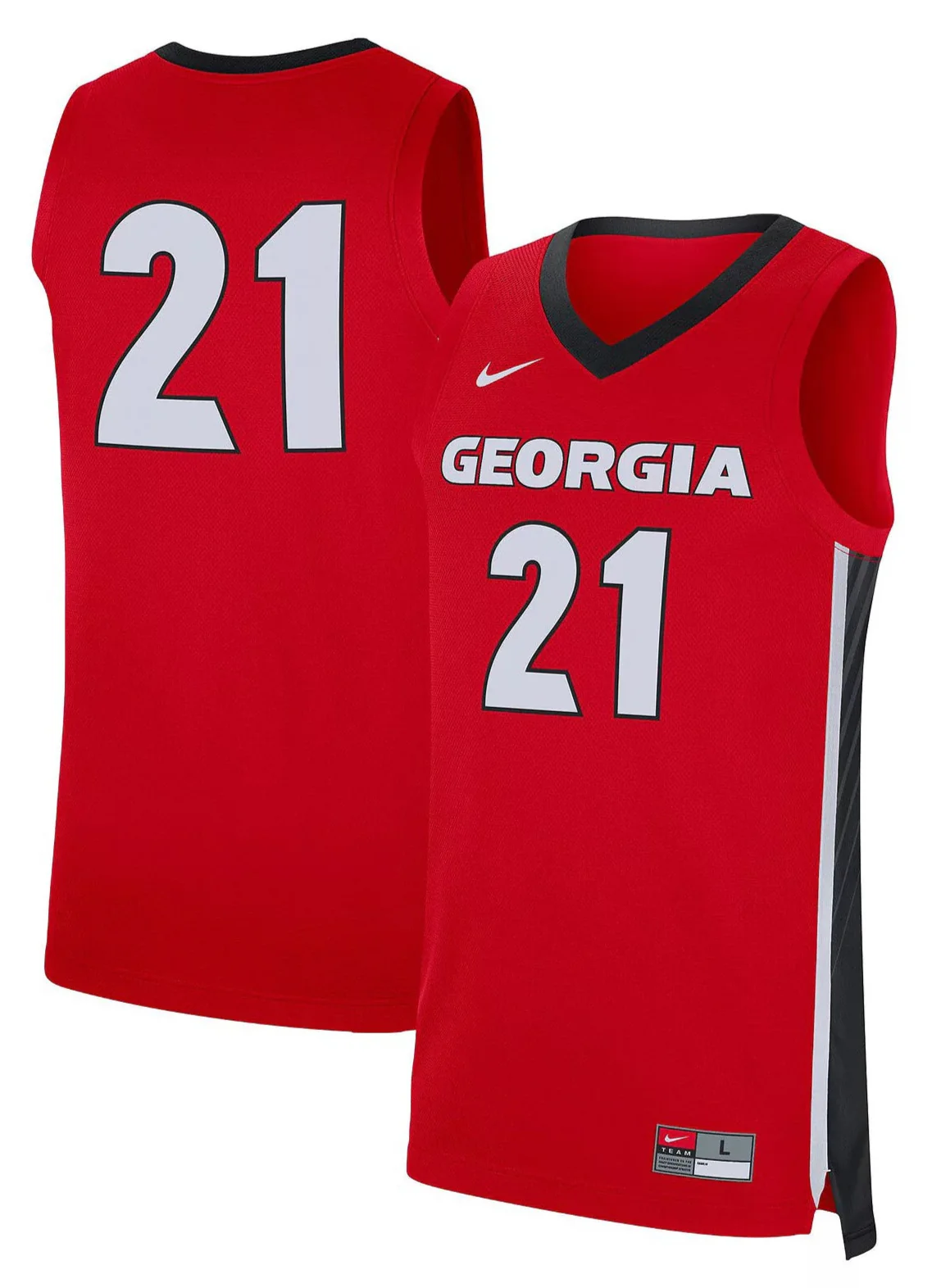 Men's Georgia Bulldogs Nike Replica #21 Basketball Jersey -Red