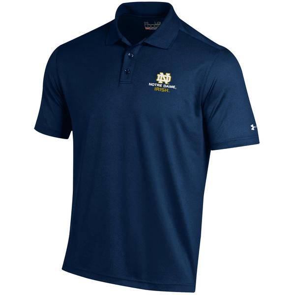 Men's Under Armour Notre Dame Fighting Irish Navy Logo Performance Polo