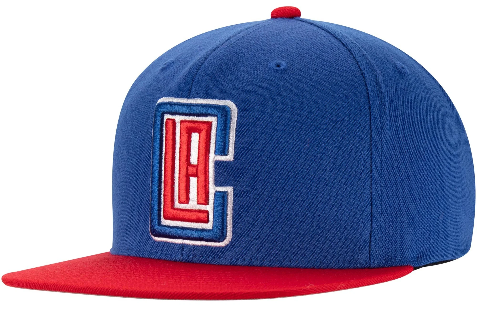 Mens NBA Los Angeles Clippers Royal/Red Wool 2 Tone Snapback Hat By Mitchell And Ness
