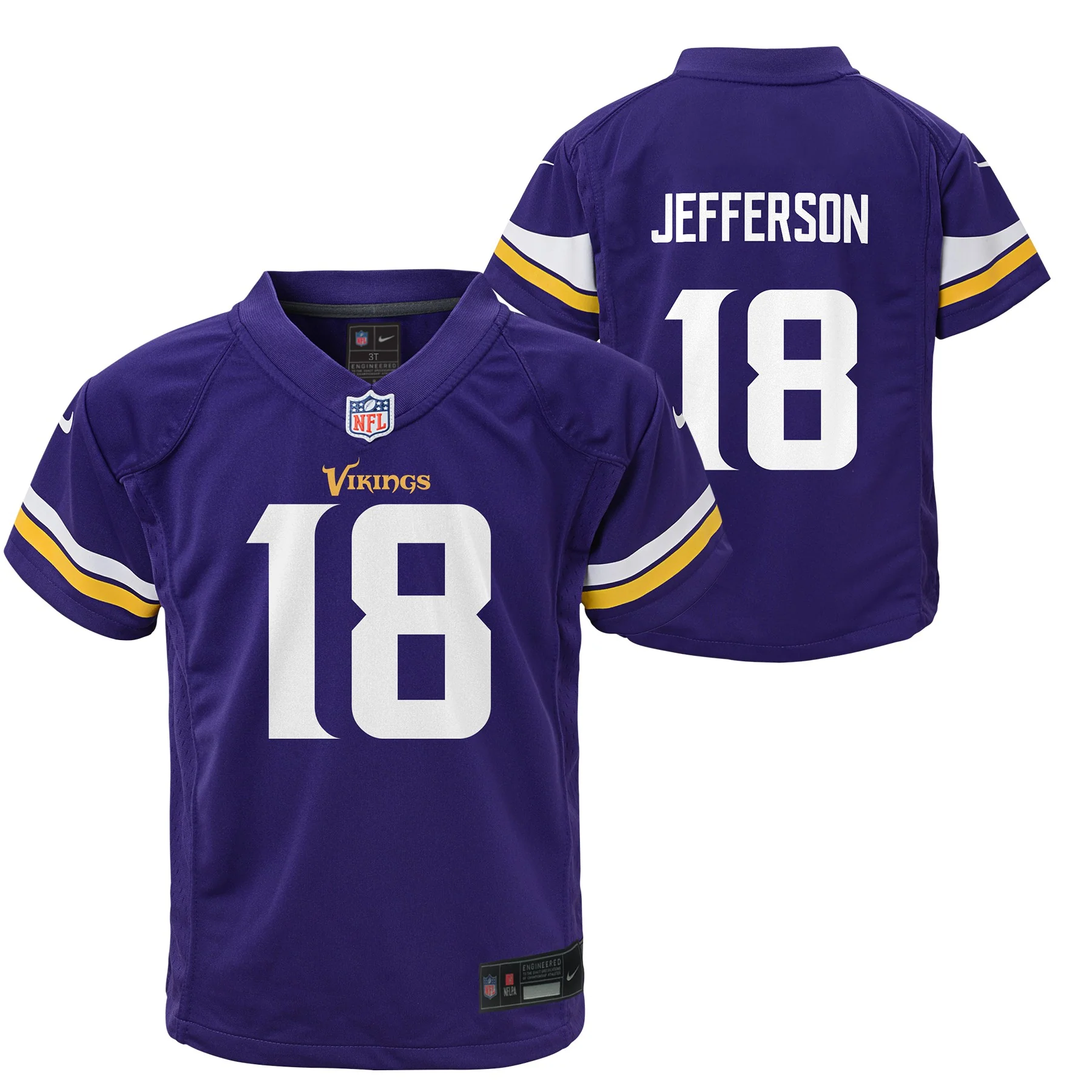 Toddler Justin Jefferson Minnesota Vikings Home Purple Nike Replica Jersey