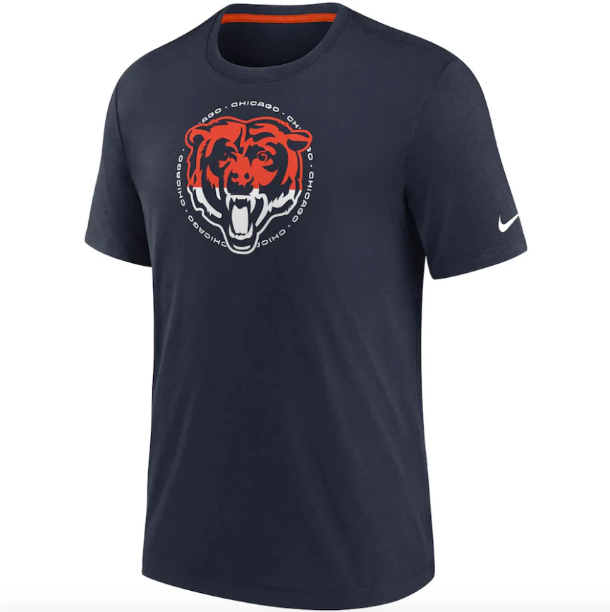 Men's Chicago Bears Nike Navy Historic Tri-Blend T-Shirt