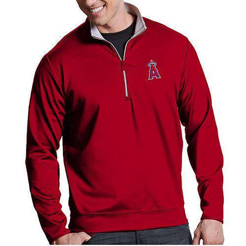 Antigua Men's MLB Los Angeles Angels Leader Red Quarter-Zip Pullover