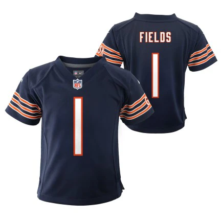 Chicago Bears Justin Fields Nike Child Navy Replica Game Jersey