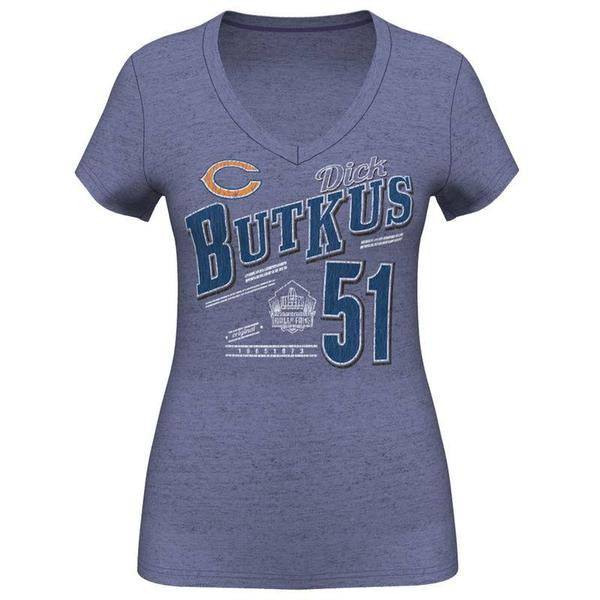 Womens Chicago Bears Dick Butkus Hall Of Fame V Neck T Shirt