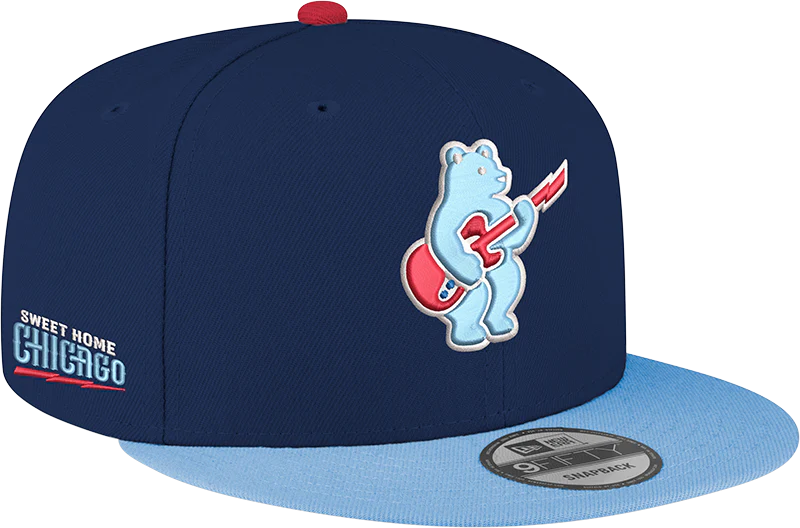 Chicago Cubs New Era Guitar Bear Alternate Navy/Sky Blue 9FIFTY Snapback Hat