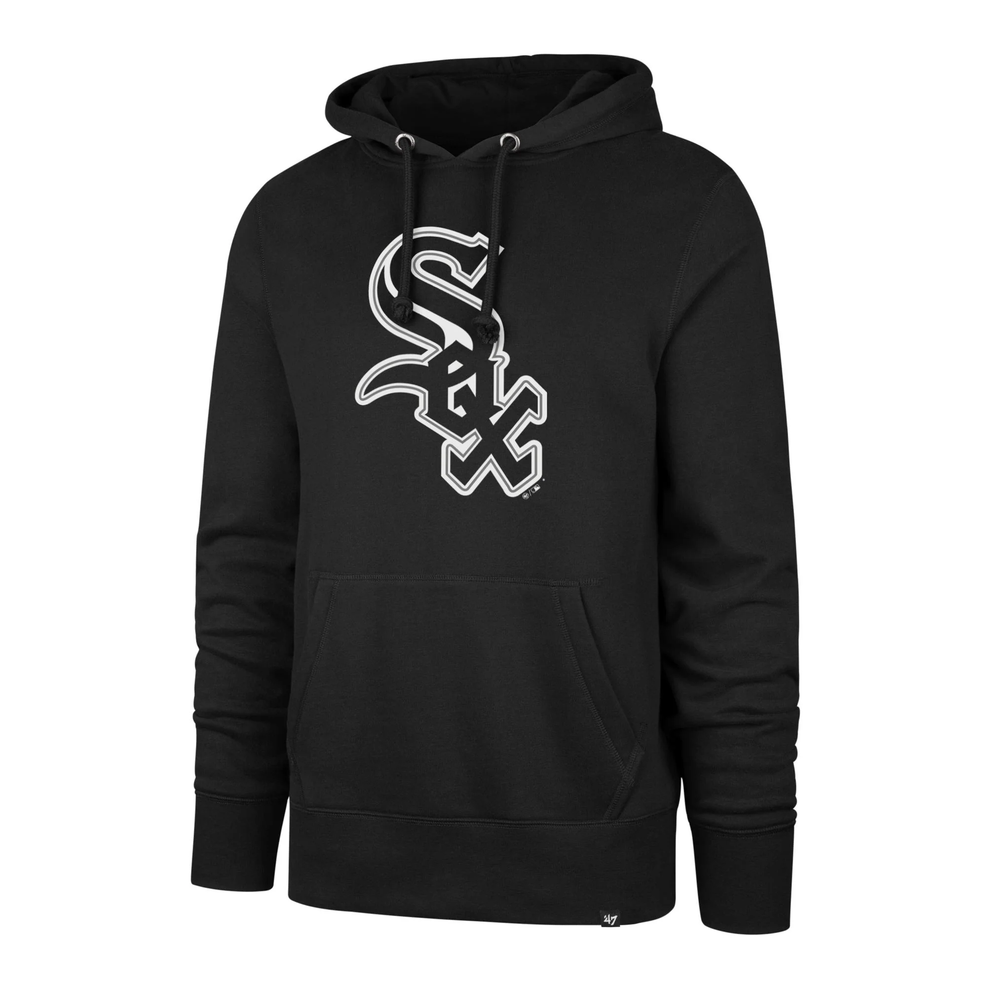 47 Brand Mens Chicago White Sox Jet Black Imprint Headline Hoodie