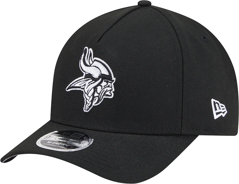 Minnesota Vikings New Era Black & White Primary 9FORTY A-Frame M-Crown Adjustable Hat