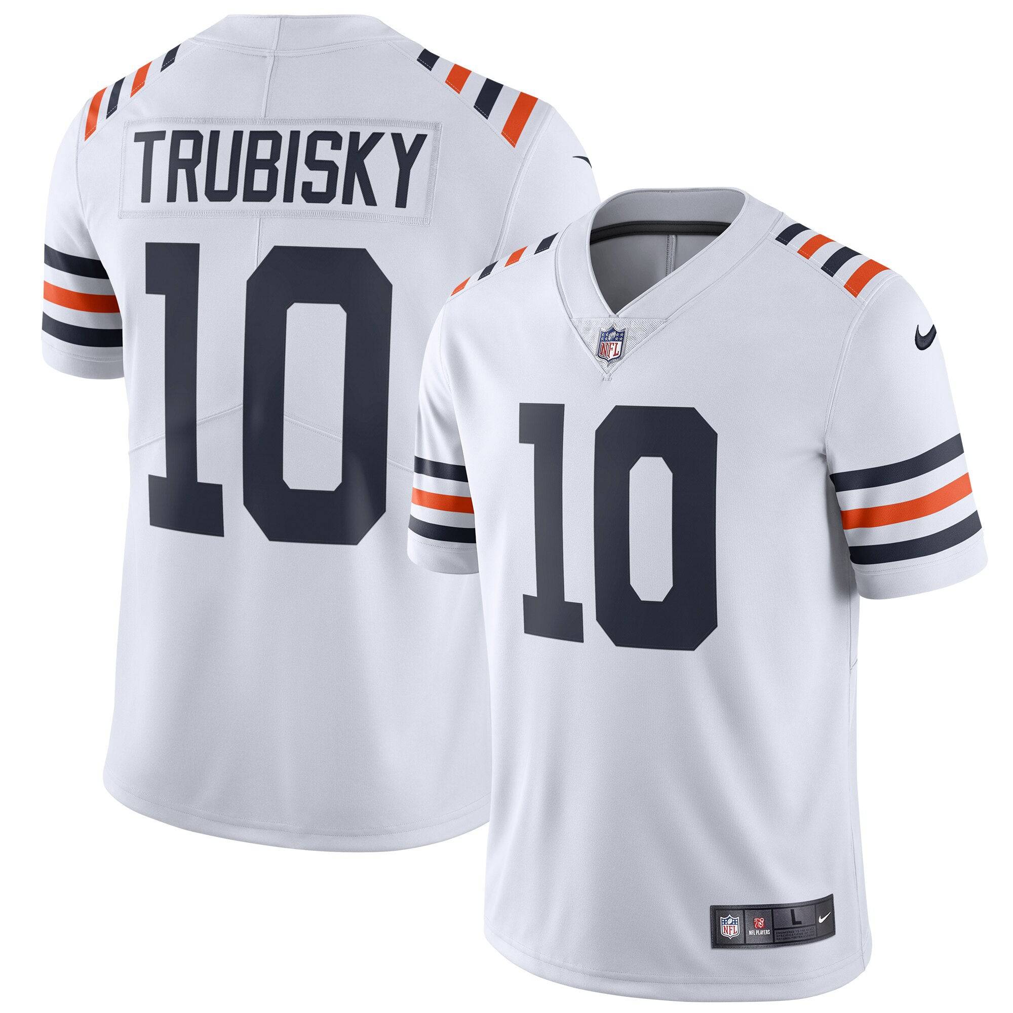 Men's Chicago Bears Mitchell Trubisky Nike White Alternate Classic Vapor Limited Jersey