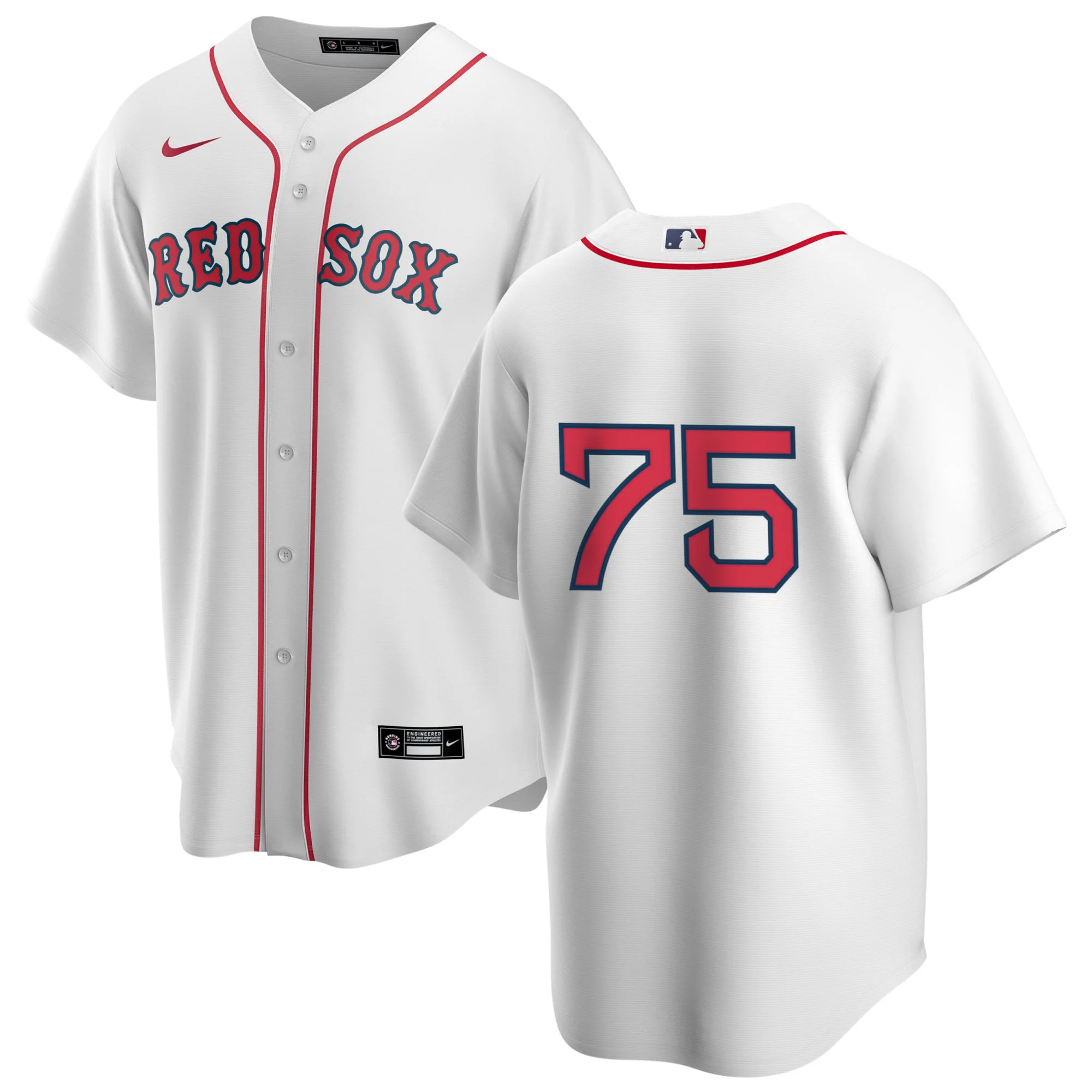 Men's Nike Boston Red Sox Carlos Narvaez #75 Home Official Replica Player Jersey