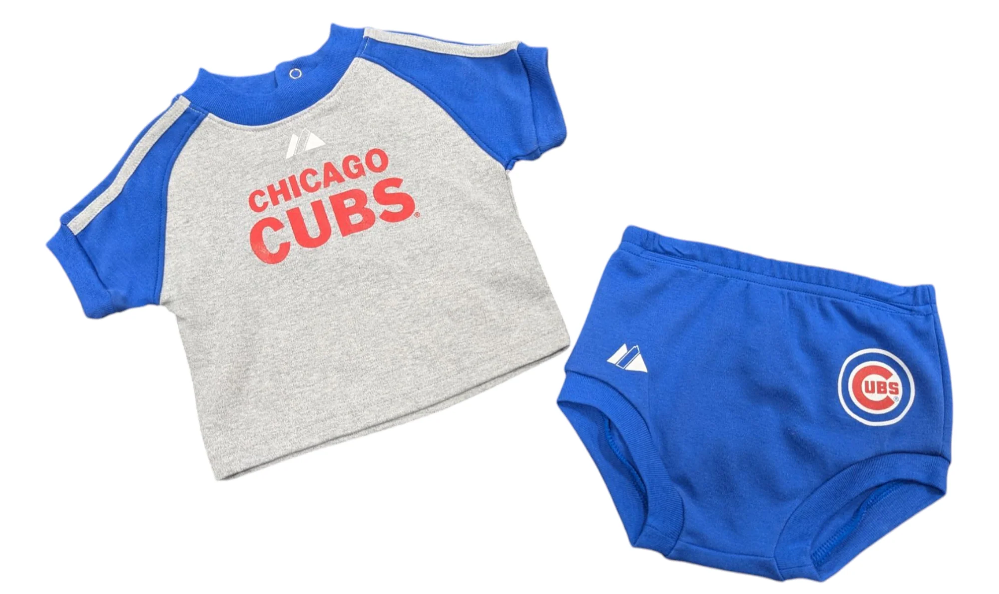 Newborn & Infant Chicago Cubs Majestic Gray/ Royal 2 Piece Top and Bottom Set