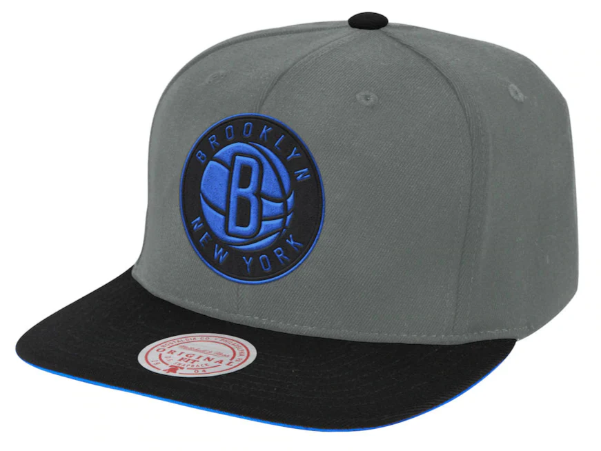 Men's Mitchell & Ness Brooklyn Nets NBA Neon Lights Gray/Black Snapback