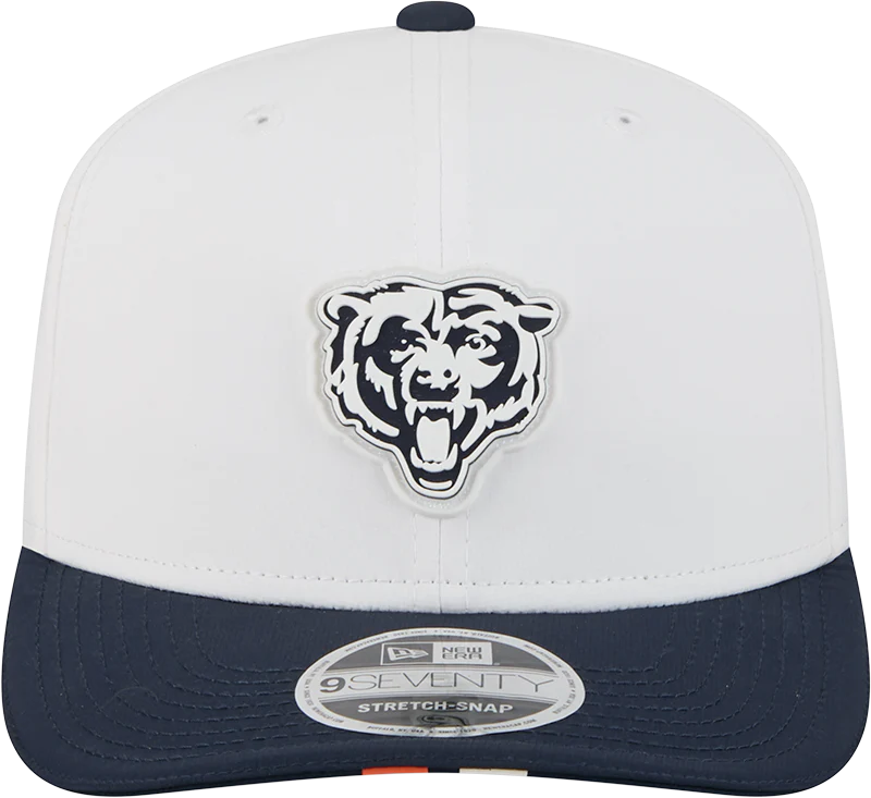 Men's Chicago Bears New Era White/Navy 2025 NFL Training Camp 9SEVENTY Adjustable Hat