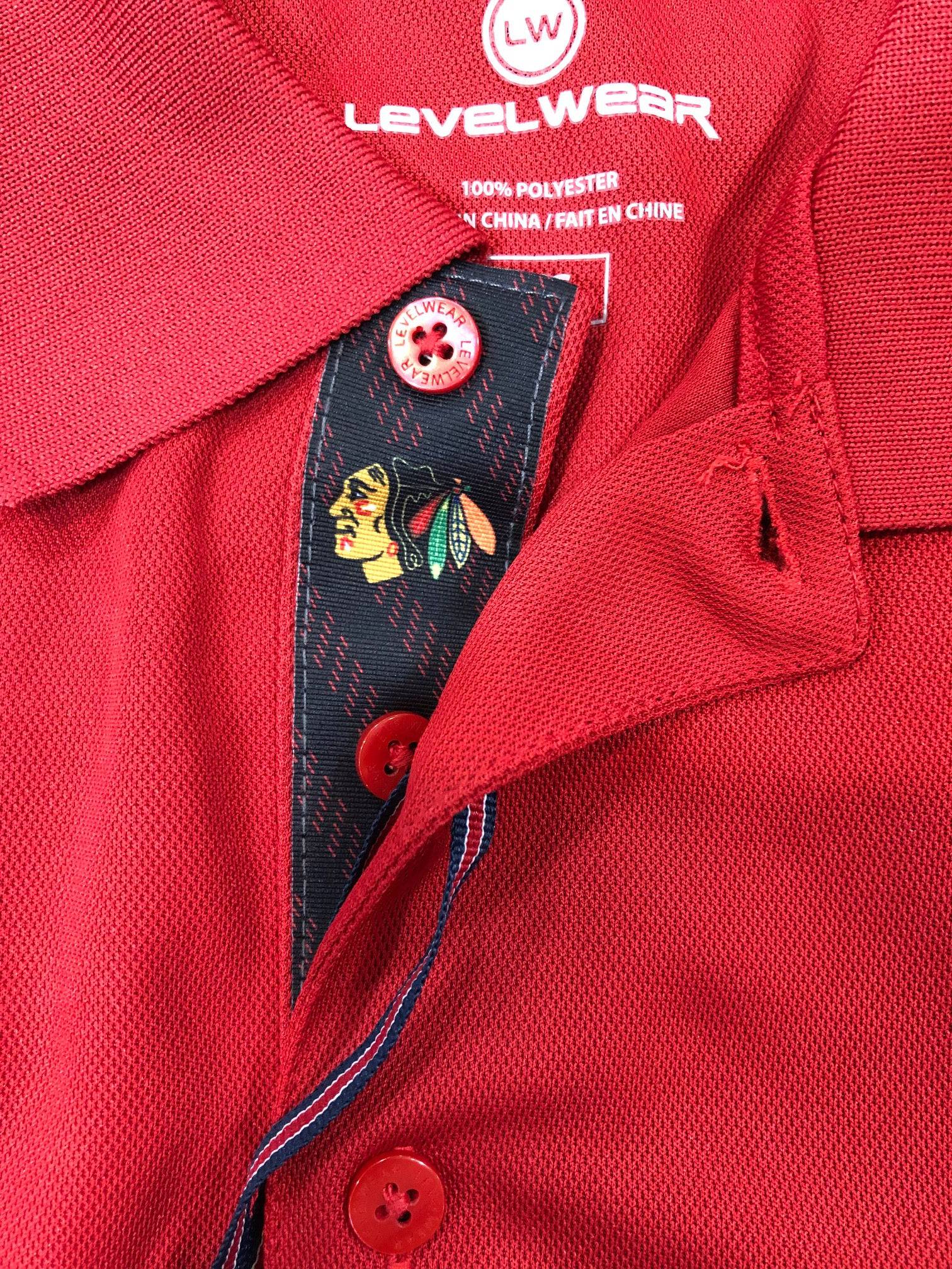 Mens Chicago Blackhawks Omaha Skate Lace Polo