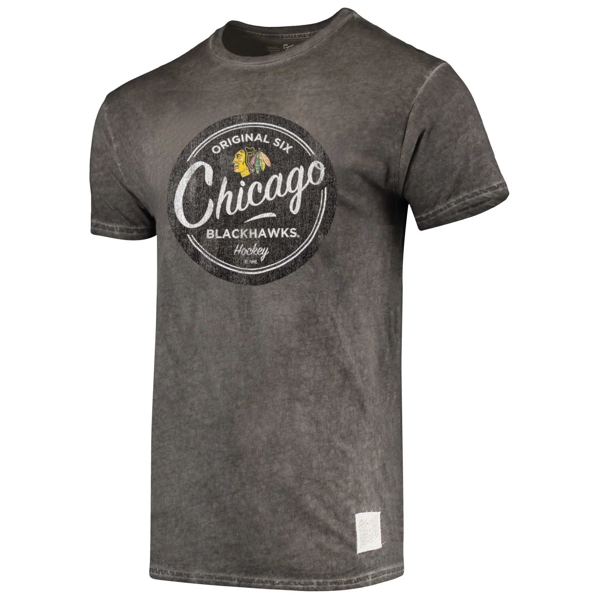 Men's Chicago Blackhawks Original 6 Oil Wash Retro Brand Tee