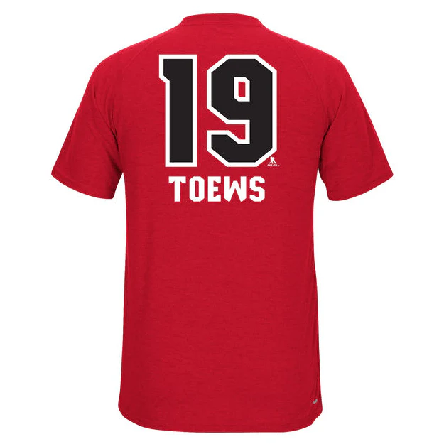 Youth Chicago Blackhawks Jonathan Toews Reebok Red Freeze Speedwick Name & Number T-Shirt