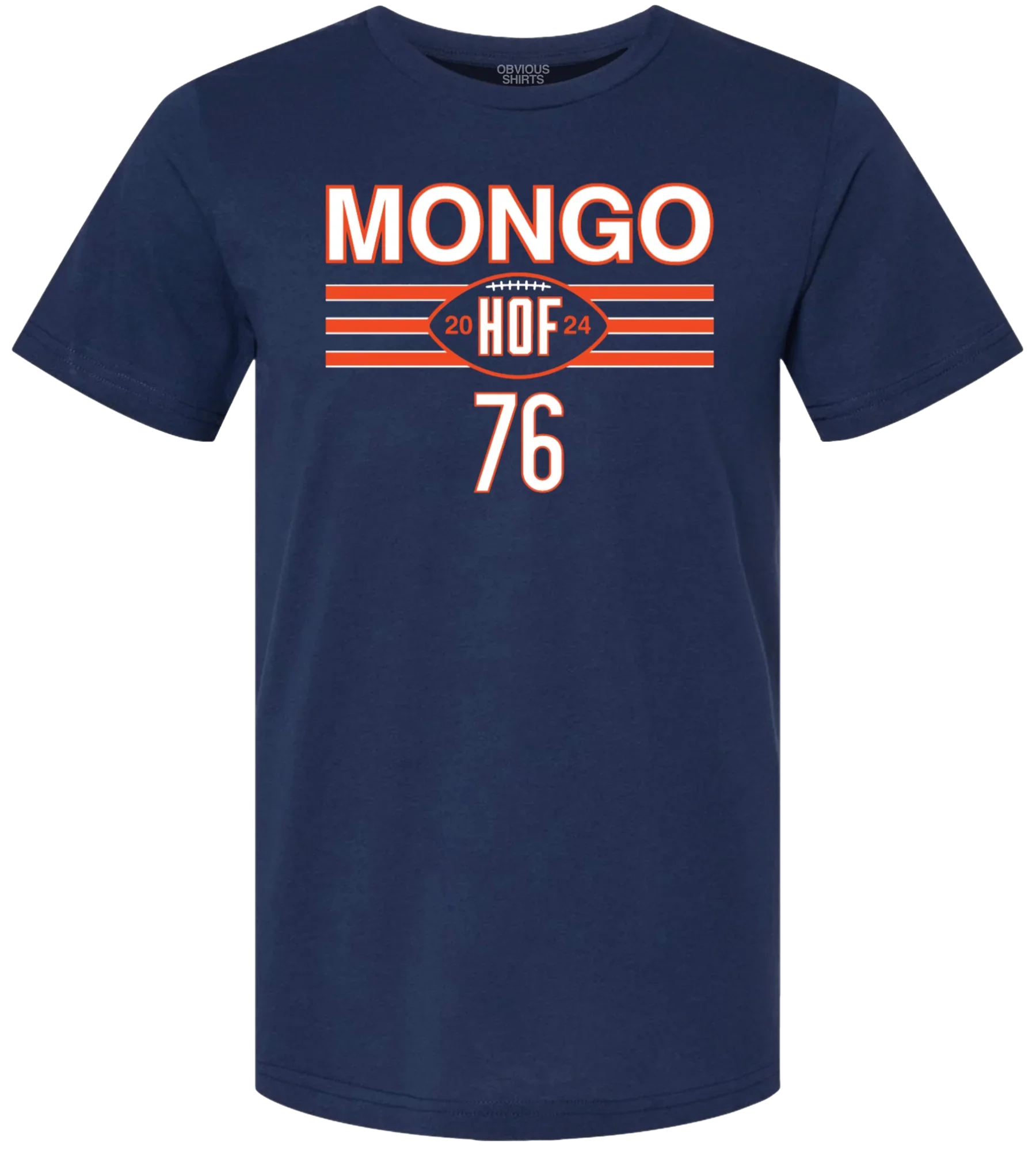 Men's Steve McMichael Mongo Hall of Fame Obvious Shirts Navy Tee