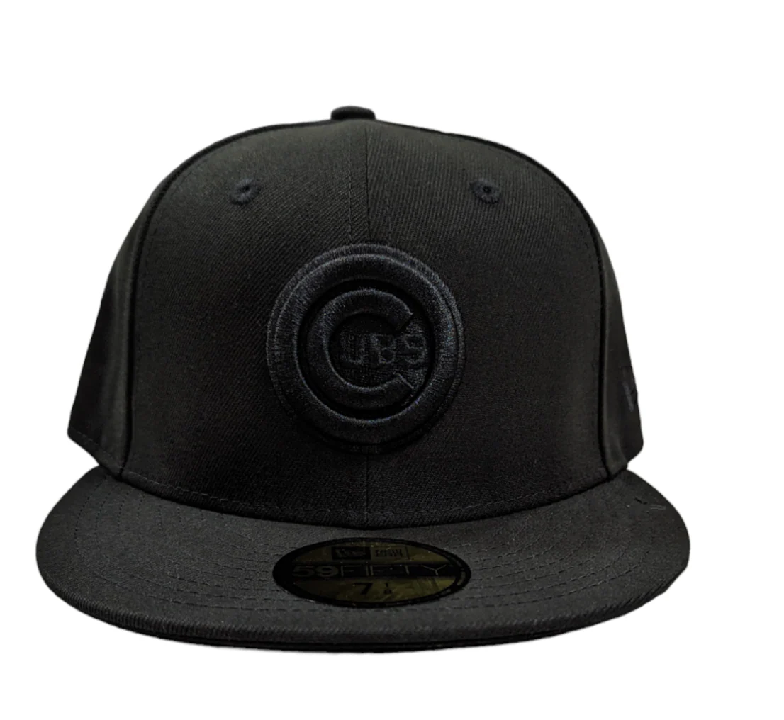 Chicago Cubs New Era Black Tonal Bullseye 59FIFTY Fitted Hat
